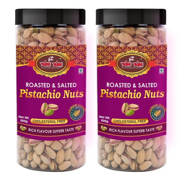 YUM YUM Premium Jumbo Roasted Salted Pistachios 1kg (Pack of 2 500g