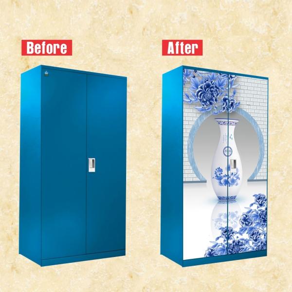 WallWear Almirah Stickers Self Adhesive Almirah Door Sticker