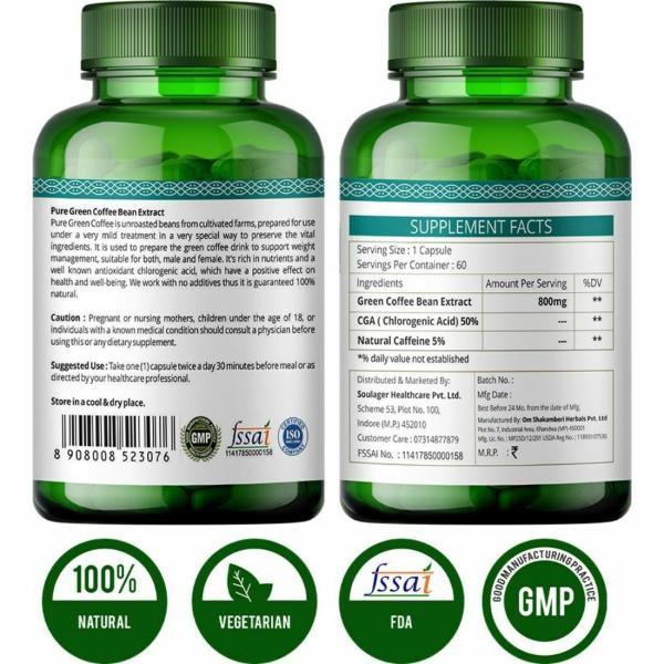 Simply Herbal Natural Green Coffee Beans Extract Capsules Supplement