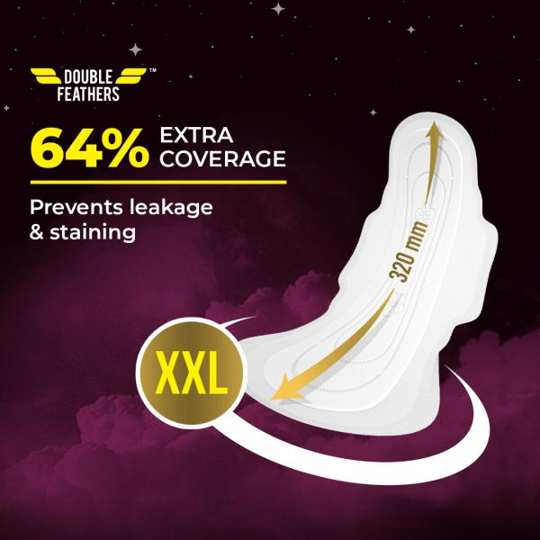 Paree Super Nights Sanitary Pads with Double Feather for Heavy Flow