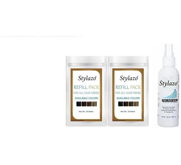 Stylazo Hair Building Fiber Refill And Hair Hold Spray Combo 28 g (Pack