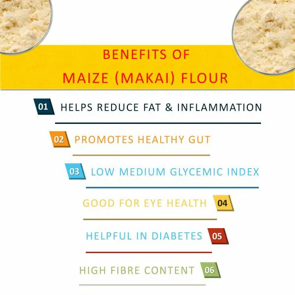 Kush Gold Makki (Maize / Corn Flour) Atta / Makke Ka Atta / Makka Atta 1.5Kg(2 Packs of 750gm