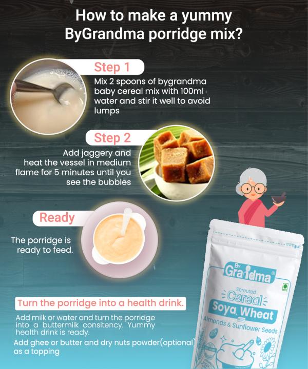ByGrandma Soya and Wheat Baby Food 840 gm (Pack of 3 280 gm each