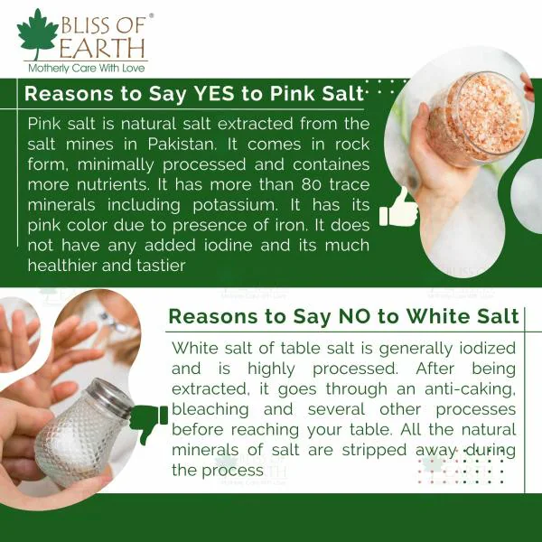 Bliss of Earth 1KG Granular Pakistani Himalayan Pink Salt Non Iodized