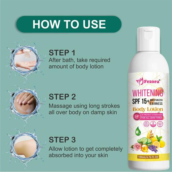 Fezora Body Lotion Skin Brightening And Whitening Spf 15 Plus Fairness