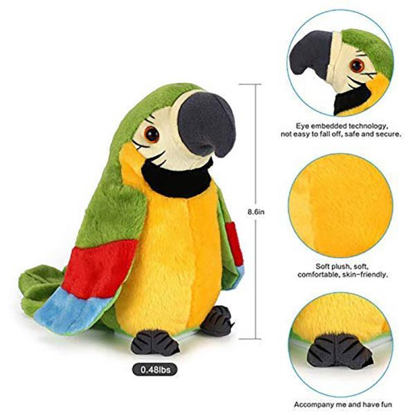 MIMY Talking Parrot, It Will Repeat What Ever is Said by You, Quite Funny  and Happiest Toy You Will Ever See, Multifunctional Electrical Plush Toy,Multi  Color(Pack of 1) - JioMart
