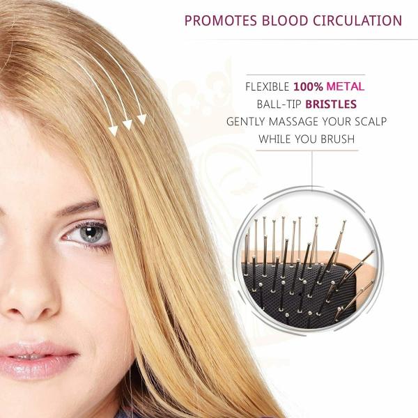 HUDA GIRL AntiBacterial Bamboo Hair Brush anytime Styling Detangling