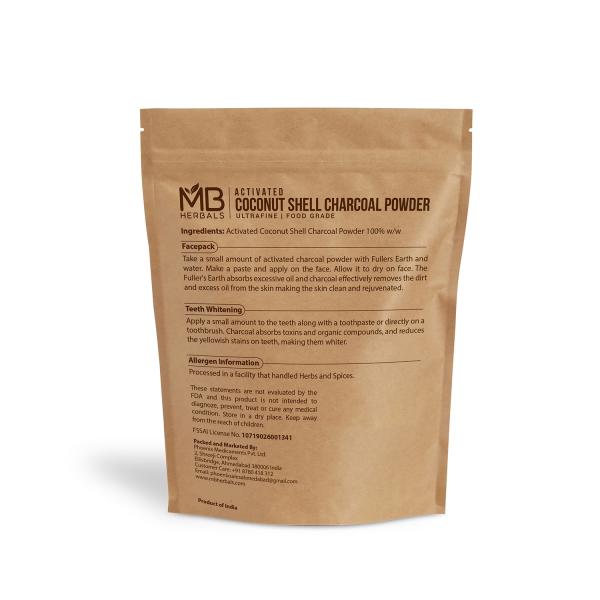 MB Herbals Activated Coconut Shell Charcoal Powder 100g Used for