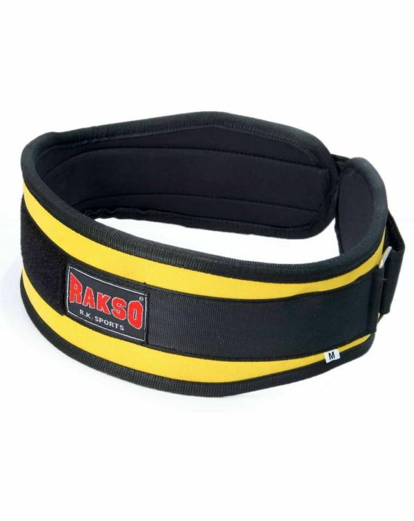 Rakso Gym Belt with Gloves Yellow and Black S JioMart