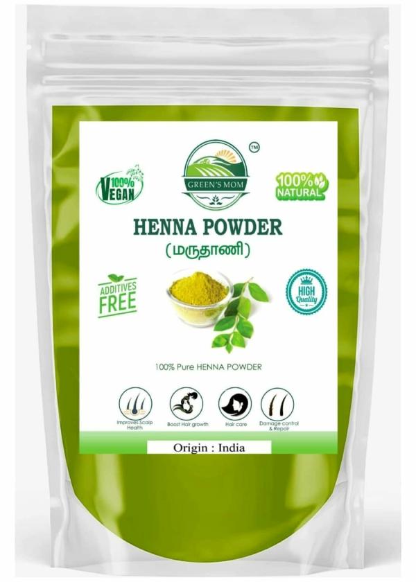 GREEN'S MOM Natural Pure HENNA POWDER for Hair 100g (Maruthani