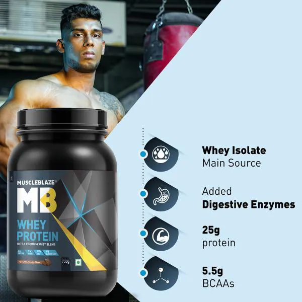MuscleBlaze 100 Whey Protein, Ultra Premium Blend with Whey Protein Concentrate & Whey Protein