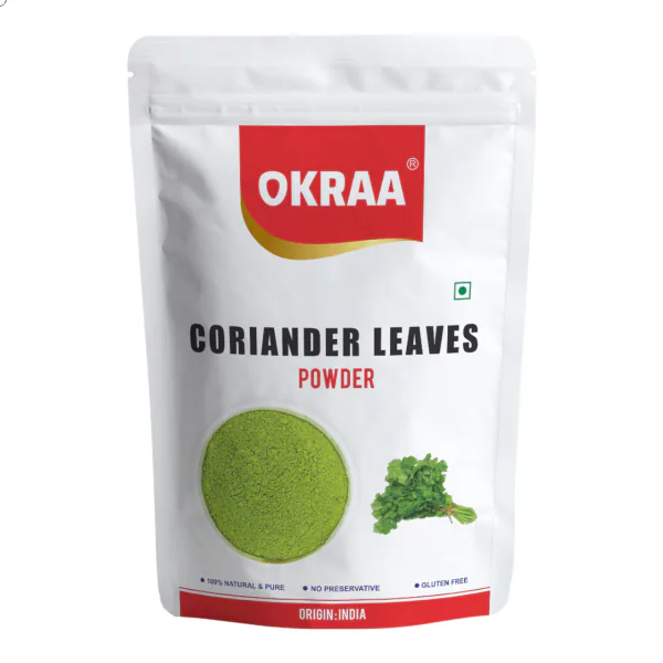 OKRAA Coriander Leaves Powder ( Dehydrated Coriander Leaf ) 500 GM