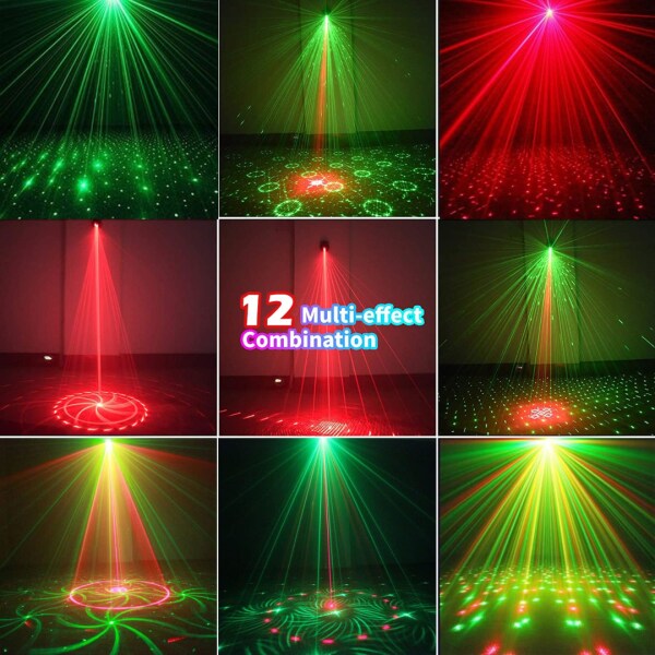 FINGER THREE Party Mini Laser Projector Stage Lighting Sound Activated