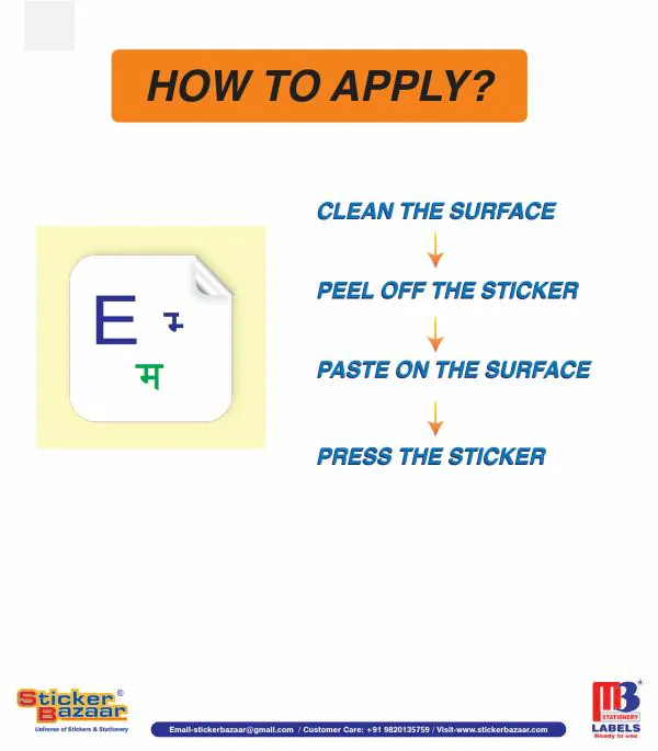 STICKER BAZAAR Hindi / Marathi / Typewriter Keyboard Sticker Small Size