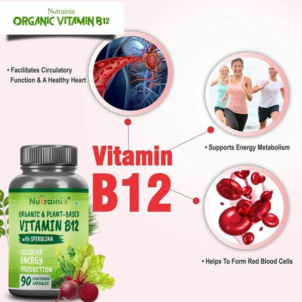 Nutrainix Organic Vitamin B12 With Spirulina 90 Vegetarian Capsules JioMart