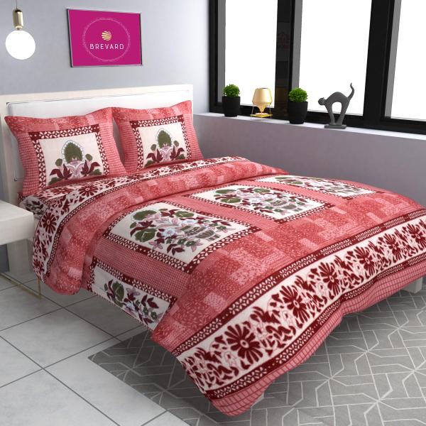 BREVARD Woolen Heavy Fleece Warm Checkered Double Bedsheet with Two Pillow Covers for Winters