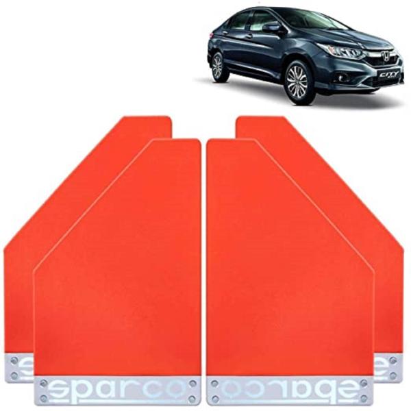 Aksmit Sparco Car Mud Flap Set of 4 orange For Universal JioMart