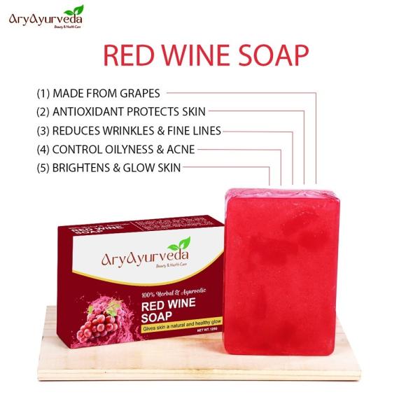 ARYAYURVEDA HERBAL & AYURVEDIC RED WINE HANDCRAFTED SOAP 125 G X 4 pcs
