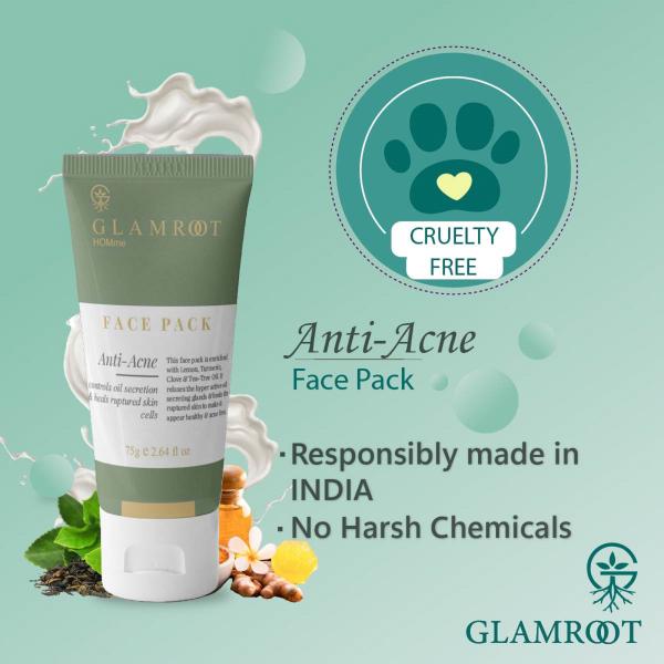 Glamroot AntiAcne Facepack Enriched with Licorice Extract, Turmeric