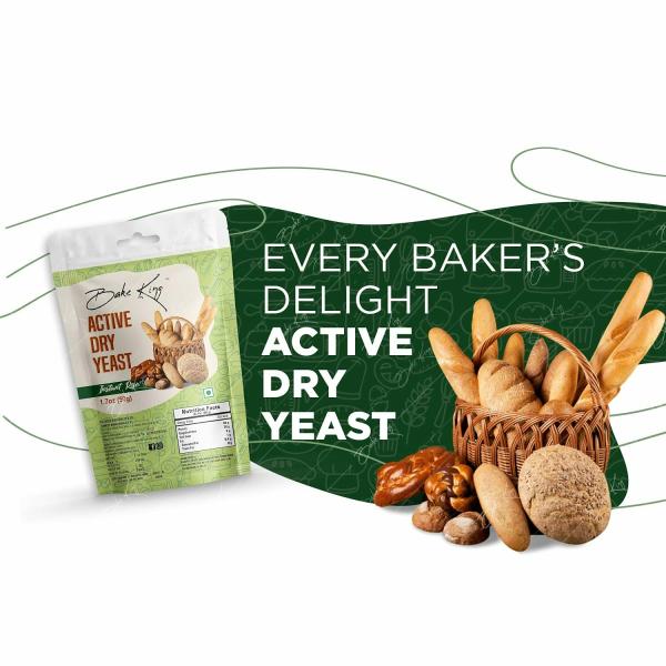 Bake King Grade A Quality 50gm Active Instant Dry Yeast 50gm Yeast for