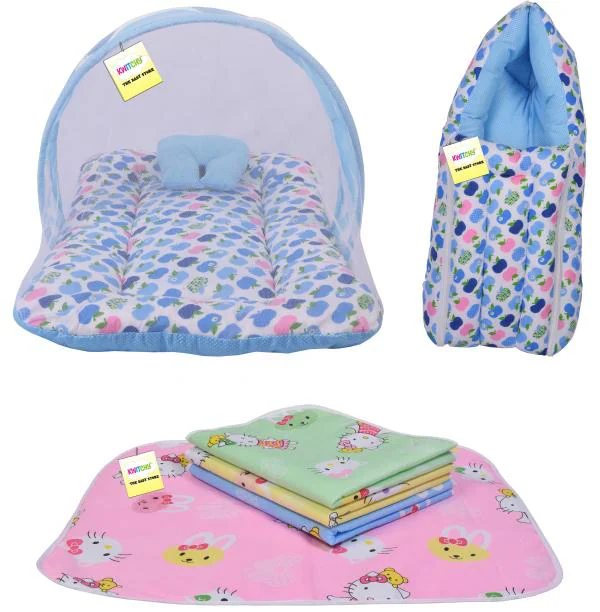 Kwitchy New Born Baby Boy's & Baby Girl's Bedding Combo Mosquito Net