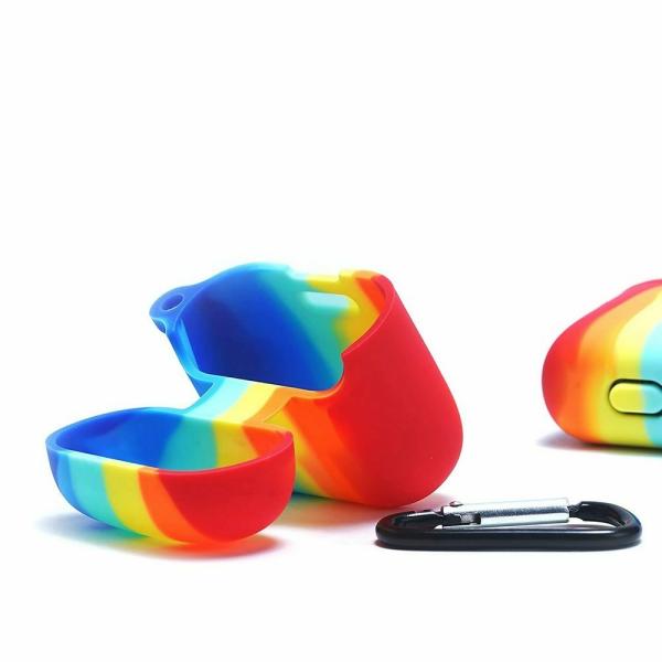 Inclu Silicone Front And Back Case With Keychain For BoAt Airdopes 141