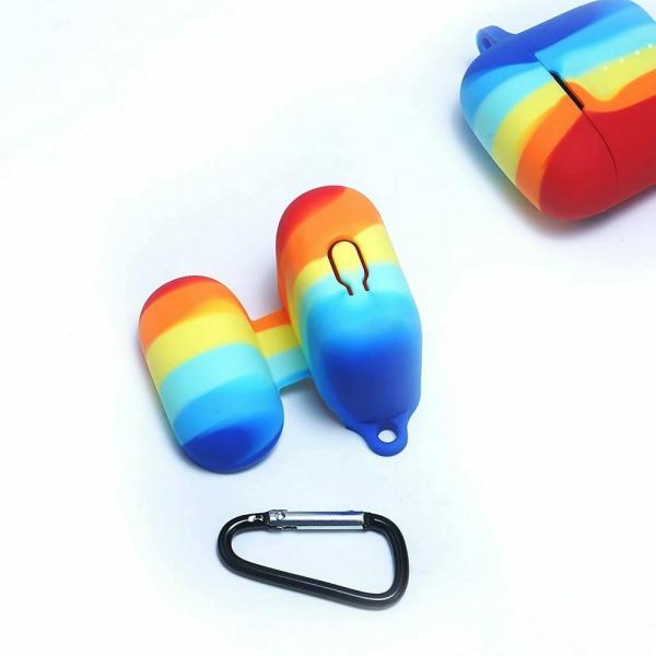 Inclu Silicone Front And Back Case With Keychain For BoAt Airdopes 141