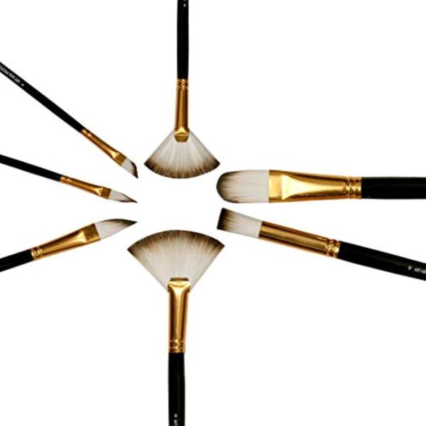 FRKB Exotic Mix Synthetic Hair Paint Brush Set of 7 Pc for Acrylic