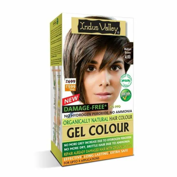 Indus Valley Organically Natural Damage free Gel Hair Color-Medium Brown -  JioMart