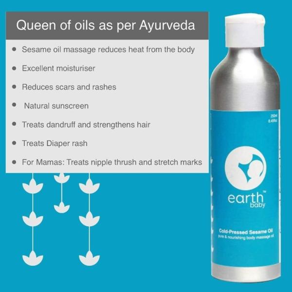 EarthBaby Cold Pressed Sesame Oil, 100 Certified Natural Origin, 250ml JioMart
