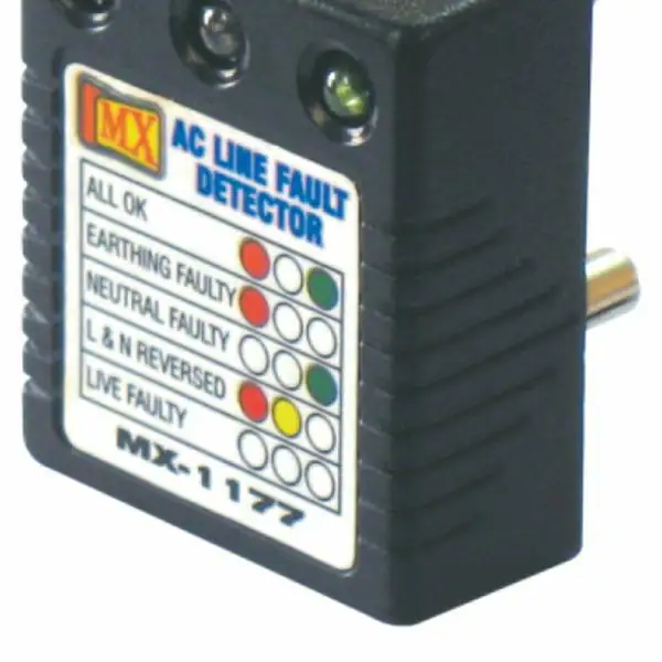 MX AC Electrical Line Fault Detector 3 Pin Socket Tester Wire Wall Plug