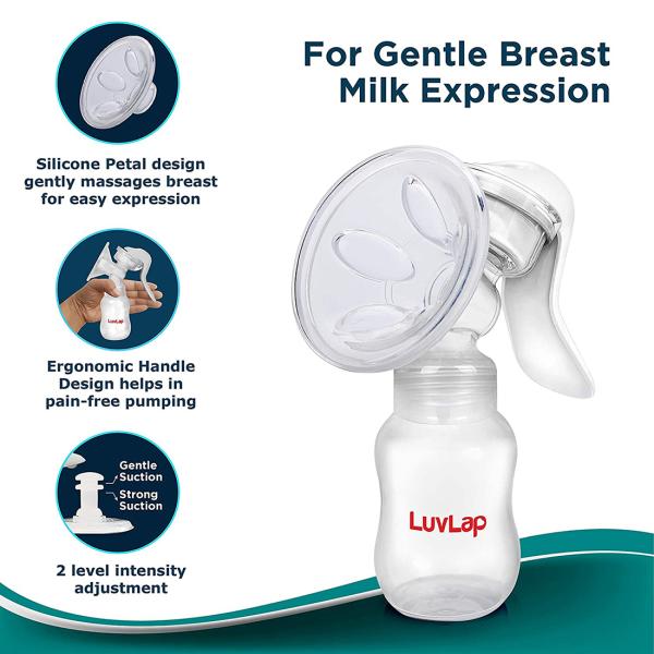 Luvlap Adore Manual Breast Pump 2 Level Suction Adjustment JioMart