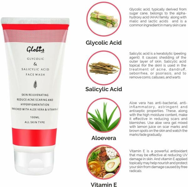 Globus Naturals Pimple Clear Glycolic And Salicylic Acid All Skin Type