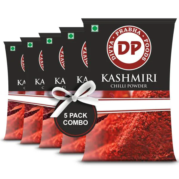 Divyaprabha Foods Kashmiri Red Chili Powder 1 KG ( 200g X 5 ) ( Combo