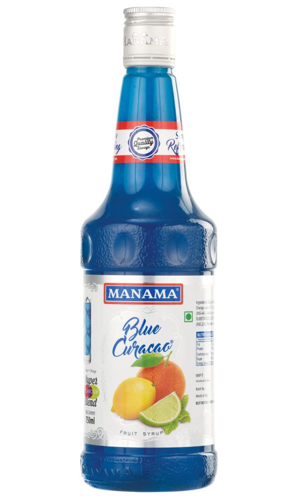 Manama Blue Curacao Syrup, Mixer for Mocktails and Cocktails (750ML