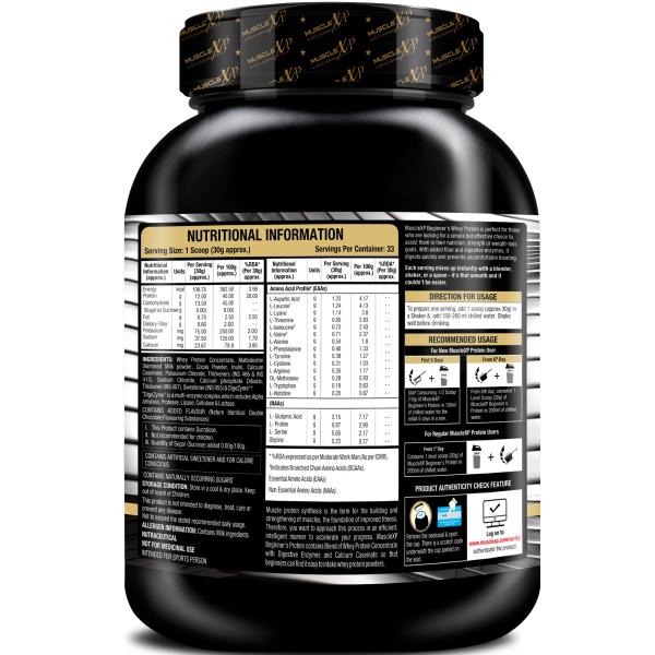 MuscleXP Beginner's Protein With Digestive Enzymes (With Whey Protein