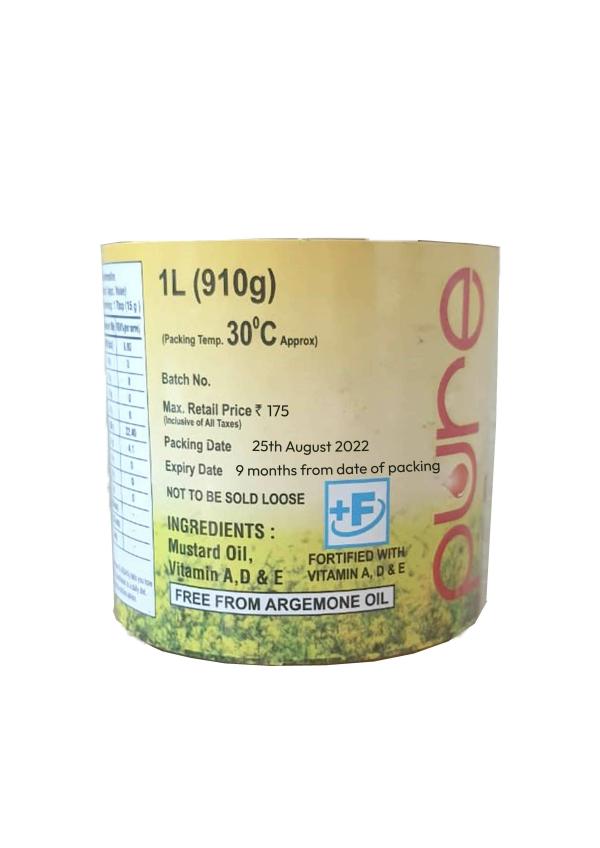 ASL PURE KACHI GHANI MUSTARD OIL 1 LTR BOTTLE JioMart
