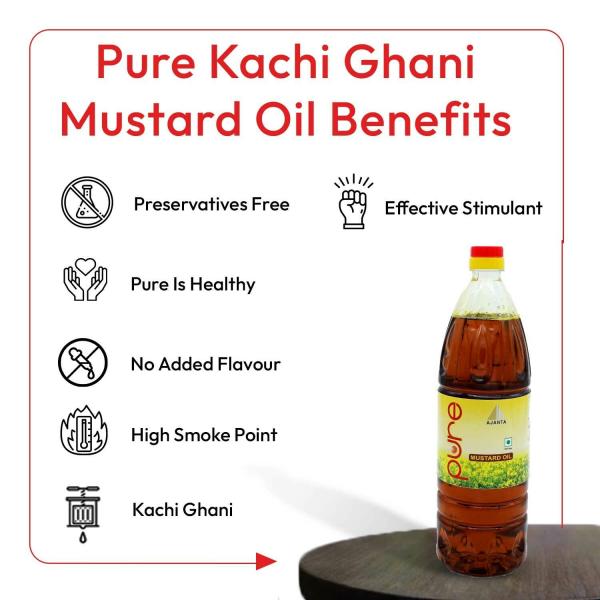 ASL PURE KACHI GHANI MUSTARD OIL 1 LTR BOTTLE JioMart