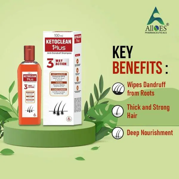 Alloes Anti Dandruff Ketoclean Plus Shampoo with Climbazole , ZPTO for