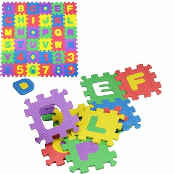 Grest 36 Pieces Interlocking Learning Puzzle Foam Floor Mat with