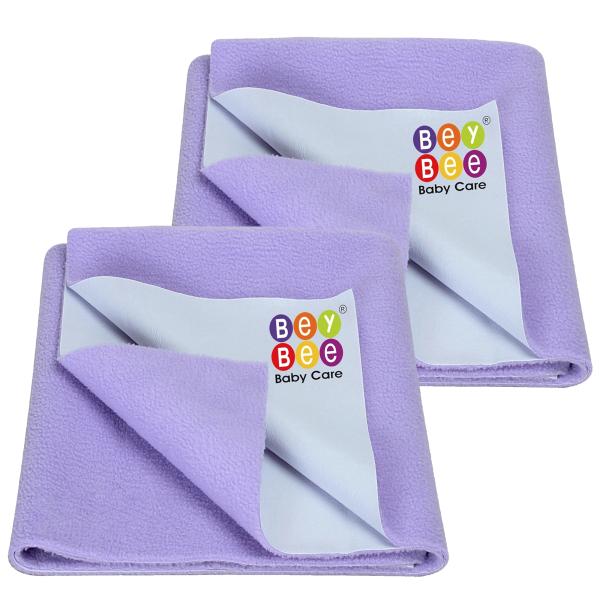 BeyBee Violet Baby Bed Protector Sheet 100 cm x 140 cm (Set of 2) JioMart