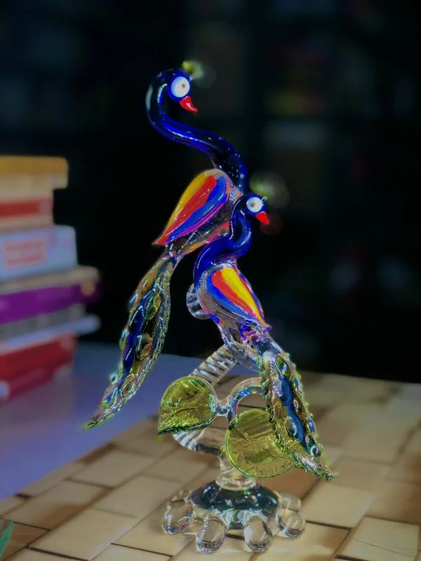 Craftfry Glass Decoration Pair Showpiece in Home Decor Item for Living