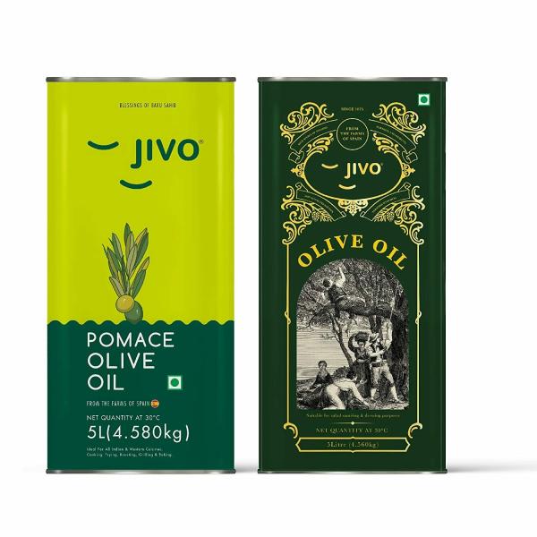 Jivo Pomace Olive Oil 5 Ltr + Extra Virgin Olive Oil 5 Ltr JioMart