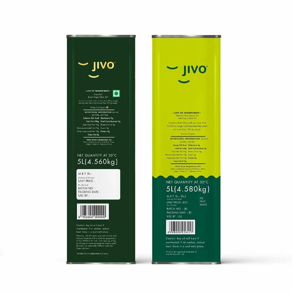 Jivo Pomace Olive Oil 5 Ltr + Extra Virgin Olive Oil 5 Ltr JioMart