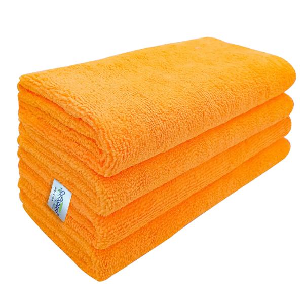 Softspun Orange Microfiber Cloth (Pack of 4) JioMart