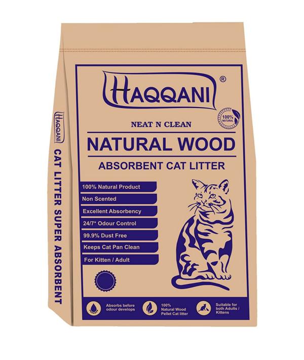 Haqqani Natural Wood Cat Litter With Super Absorbency, Each 25 Kg JioMart