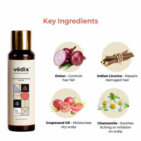 Vedix Customized Ayurvedic Hair Oil, Vapra Root Stimulating For Dry Scalp -  Wavy Hair - 100 ml - JioMart