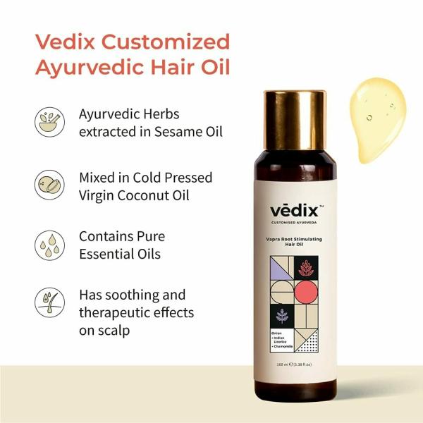 Vedix Customized Ayurvedic Hair Oil, Vapra Root Stimulating For Dry