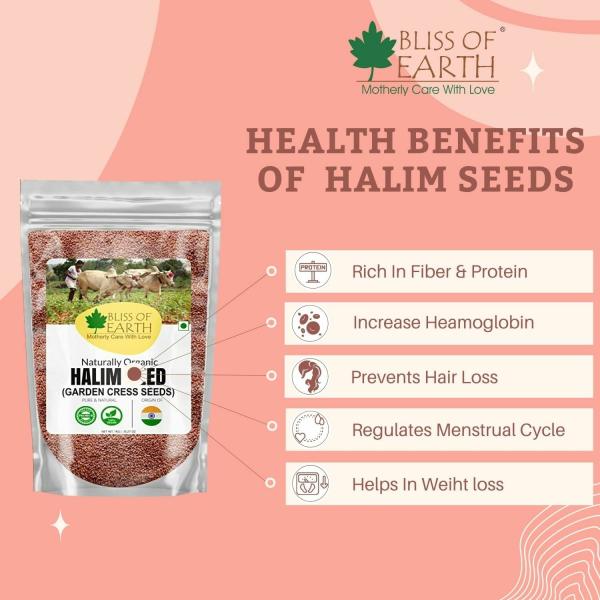 Bliss of Earth 200gm orgnaic halim seed. aliv seeds or garden cress seeds  for hair and immunity - JioMart
