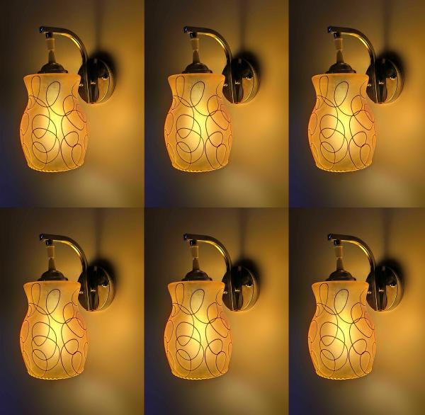 P R PRASHANT Yellow Wall Lamp Surface Mounted (Pack of 6) JioMart